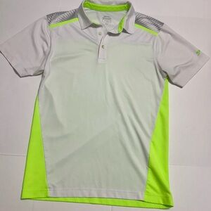 Slazenger White and Neon Green Polo Shirt